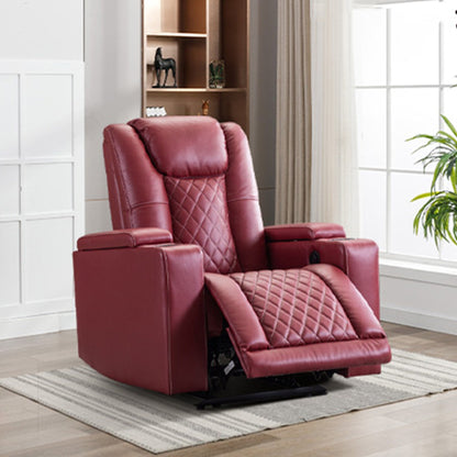 Fauteuil inclinable électrique en cuir PU pour home cinéma avec porte-gobelet et port USB