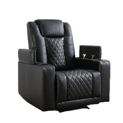 Fauteuil inclinable électrique en cuir PU pour home cinéma avec porte-gobelet et port USB