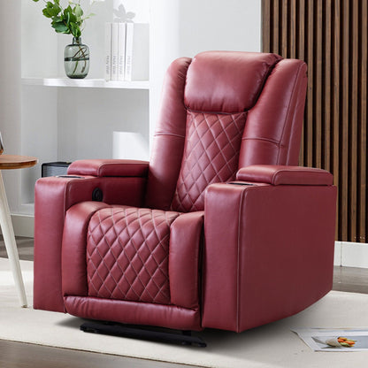 Fauteuil inclinable électrique en cuir PU pour home cinéma avec porte-gobelet et port USB