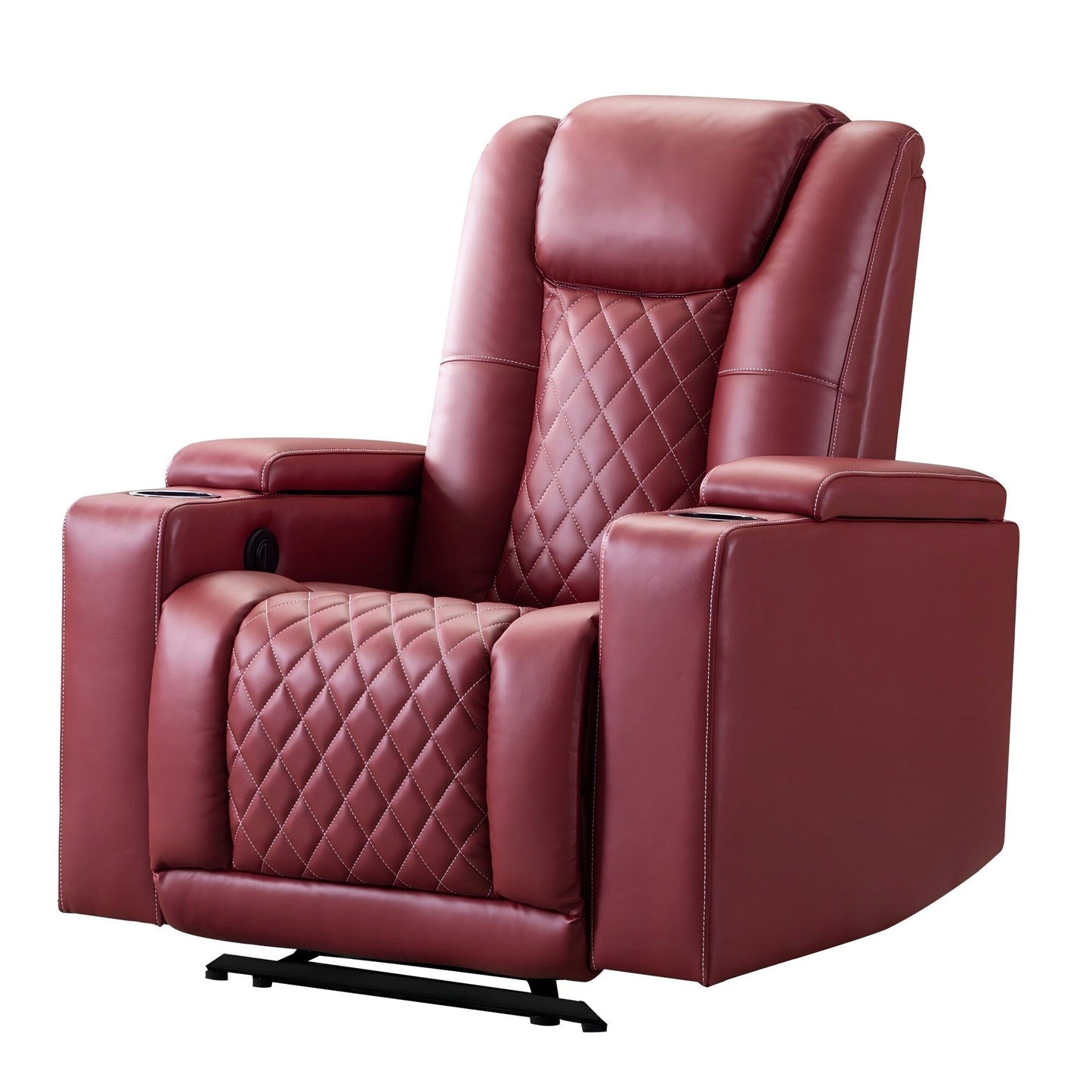 Fauteuil inclinable électrique en cuir PU pour home cinéma avec porte-gobelet et port USB