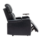 Fauteuil inclinable électrique en cuir synthétique, siège individuel, pour home cinéma, avec porte-gobelet rafraîchissant, haut-parleur Bluetooth, lumières LED et ports USB
