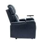 Fauteuil inclinable électrique en cuir synthétique, siège individuel, pour home cinéma, avec porte-gobelet rafraîchissant, haut-parleur Bluetooth, lumières LED et ports USB
