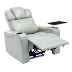 Fauteuil inclinable électrique en cuir synthétique, siège individuel, pour home cinéma, avec porte-gobelet rafraîchissant, haut-parleur Bluetooth, lumières LED et ports USB