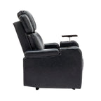 Fauteuil inclinable électrique en cuir synthétique, siège individuel, pour home cinéma, avec porte-gobelet rafraîchissant, haut-parleur Bluetooth, lumières LED et ports USB