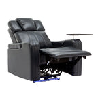 Fauteuil inclinable électrique en cuir synthétique, siège individuel, pour home cinéma, avec porte-gobelet rafraîchissant, haut-parleur Bluetooth, lumières LED et ports USB