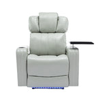 Fauteuil inclinable électrique en cuir synthétique, siège individuel, pour home cinéma, avec porte-gobelet rafraîchissant, haut-parleur Bluetooth, lumières LED et ports USB