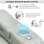 Fauteuil inclinable électrique en cuir synthétique, siège individuel, pour home cinéma, avec porte-gobelet rafraîchissant, haut-parleur Bluetooth, lumières LED et ports USB
