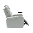 Fauteuil inclinable électrique en cuir synthétique, siège individuel, pour home cinéma, avec porte-gobelet rafraîchissant, haut-parleur Bluetooth, lumières LED et ports USB