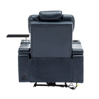 Fauteuil inclinable électrique en cuir synthétique, siège individuel, pour home cinéma, avec porte-gobelet rafraîchissant, haut-parleur Bluetooth, lumières LED et ports USB