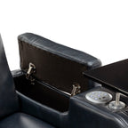 Fauteuil inclinable électrique en cuir synthétique, siège individuel, pour home cinéma, avec porte-gobelet rafraîchissant, haut-parleur Bluetooth, lumières LED et ports USB