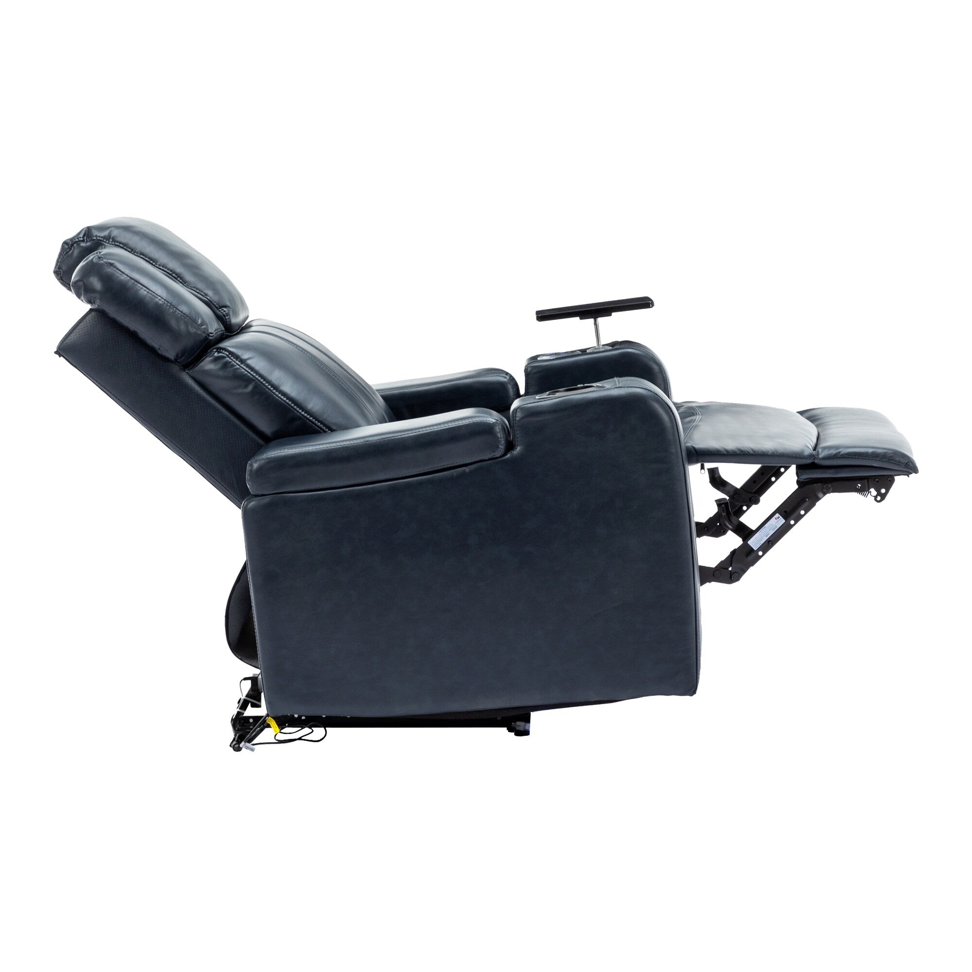 Fauteuil inclinable électrique en cuir synthétique, siège individuel, pour home cinéma, avec porte-gobelet rafraîchissant, haut-parleur Bluetooth, lumières LED et ports USB
