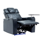 Fauteuil inclinable électrique en cuir synthétique, siège individuel, pour home cinéma, avec porte-gobelet rafraîchissant, haut-parleur Bluetooth, lumières LED et ports USB