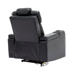 Fauteuil inclinable électrique en cuir synthétique, siège individuel, pour home cinéma, avec porte-gobelet rafraîchissant, haut-parleur Bluetooth, lumières LED et ports USB