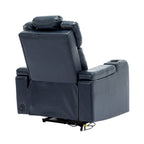 Fauteuil inclinable électrique en cuir synthétique, siège individuel, pour home cinéma, avec porte-gobelet rafraîchissant, haut-parleur Bluetooth, lumières LED et ports USB
