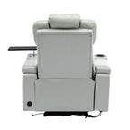 Fauteuil inclinable électrique en cuir synthétique, siège individuel, pour home cinéma, avec porte-gobelet rafraîchissant, haut-parleur Bluetooth, lumières LED et ports USB