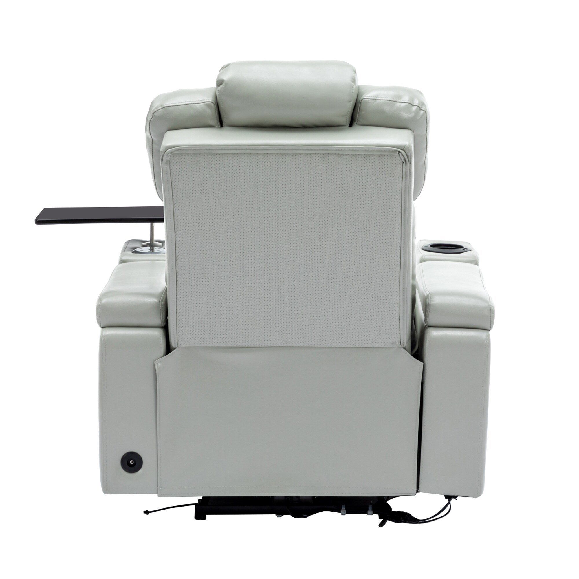 Fauteuil inclinable électrique en cuir synthétique, siège individuel, pour home cinéma, avec porte-gobelet rafraîchissant, haut-parleur Bluetooth, lumières LED et ports USB