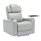 Fauteuil inclinable électrique en cuir synthétique, siège individuel, pour home cinéma, avec porte-gobelet rafraîchissant, haut-parleur Bluetooth, lumières LED et ports USB