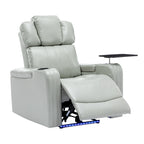 Fauteuil inclinable électrique en cuir synthétique, siège individuel, pour home cinéma, avec porte-gobelet rafraîchissant, haut-parleur Bluetooth, lumières LED et ports USB