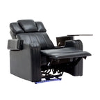 Fauteuil inclinable électrique en cuir synthétique, siège individuel, pour home cinéma, avec porte-gobelet rafraîchissant, haut-parleur Bluetooth, lumières LED et ports USB