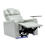 Fauteuil inclinable électrique en cuir synthétique, siège individuel, pour home cinéma, avec porte-gobelet rafraîchissant, haut-parleur Bluetooth, lumières LED et ports USB