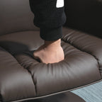Fauteuil inclinable en cuir synthétique avec dossier réglable, pivotant à 360°, repose-pieds, dossier haut, base enveloppée, pour salon, chambre, bureau à domicile