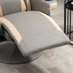 Fauteuil inclinable pivotant en cuir synthétique avec repose-jambes réglable, porte-gobelet et poche de rangement