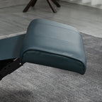 Fauteuil inclinable pivotant en cuir synthétique avec base en bois, accoudoirs rembourrés et inclinaison manuelle