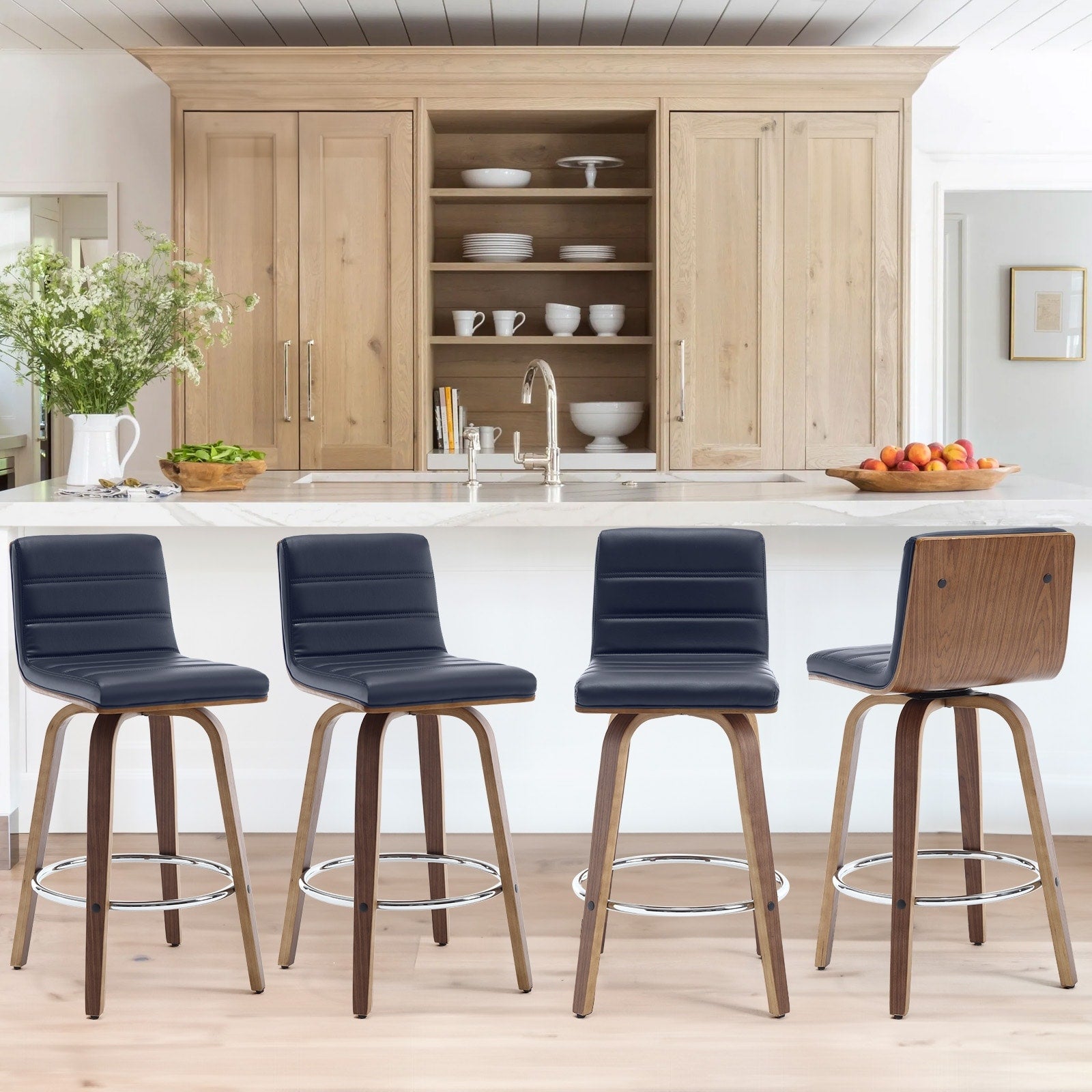 Tabourets de bar/comptoir pivotants en similicuir 26/29, lot de 2/3