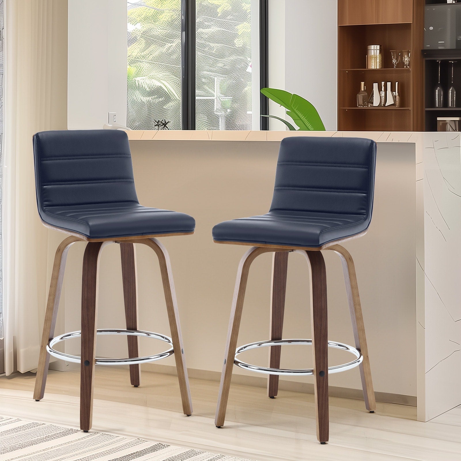 Tabourets de bar/comptoir pivotants en similicuir 26/29, lot de 2/3