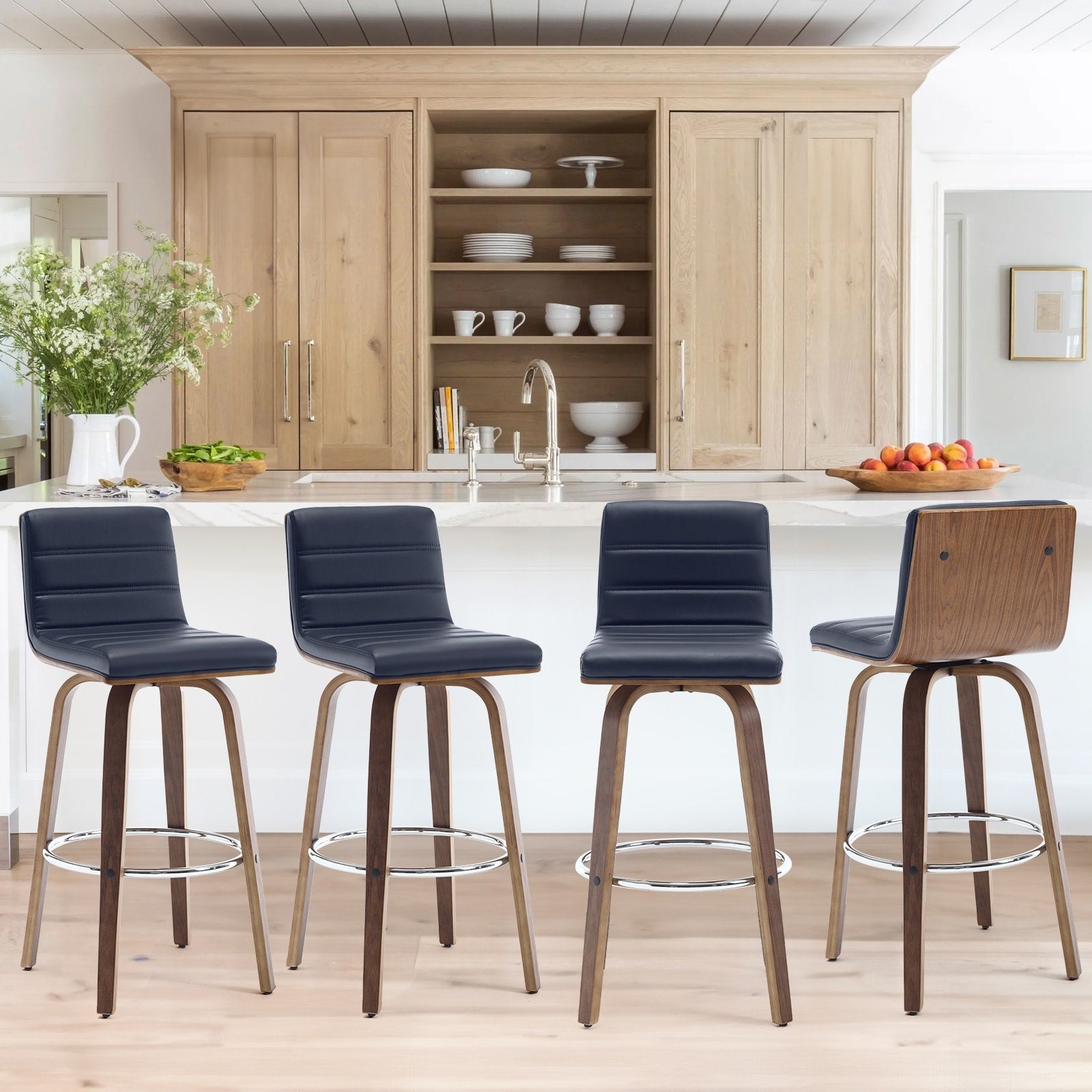 Tabourets de bar/comptoir pivotants en similicuir 26/29, lot de 2/3