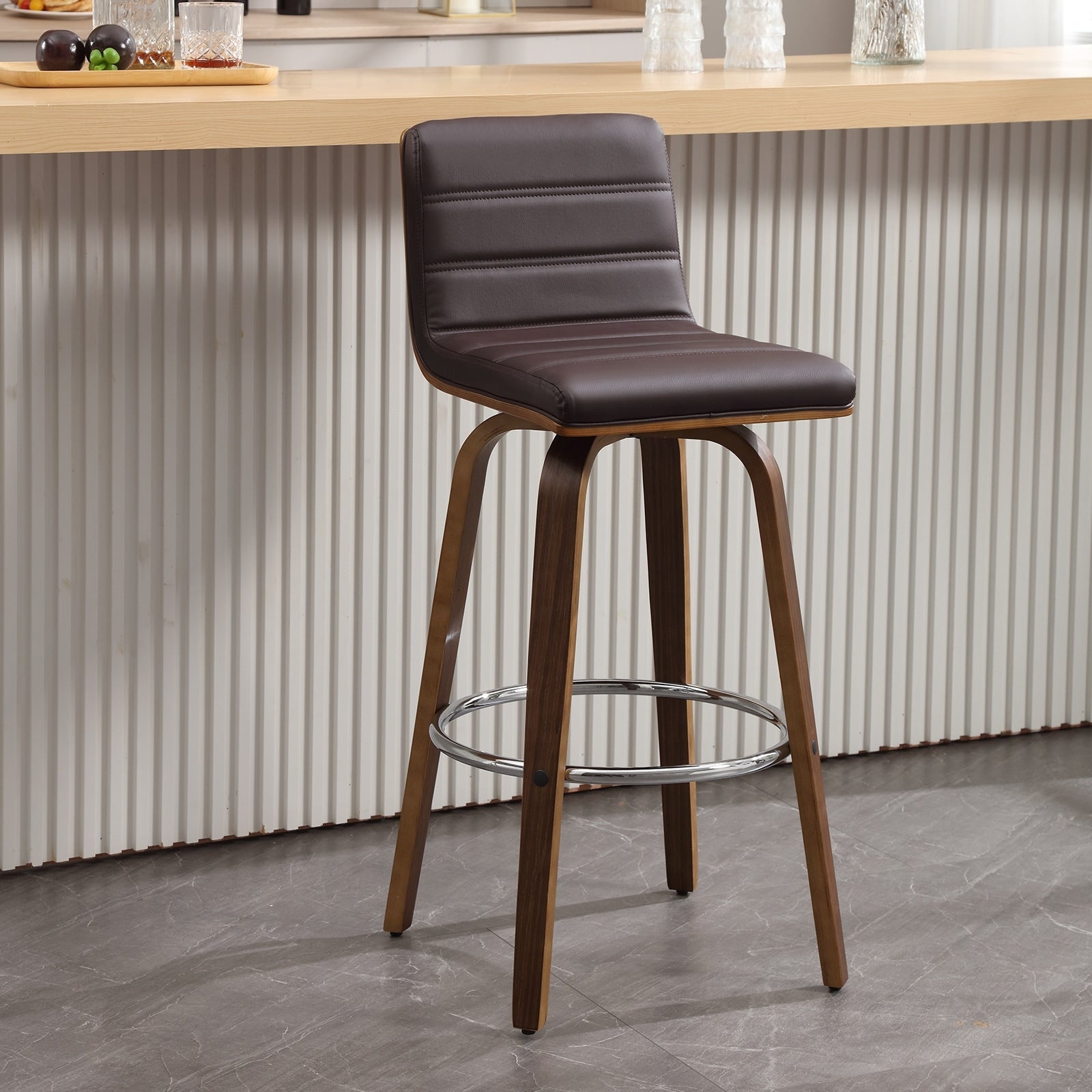 Tabourets de bar/comptoir pivotants en similicuir 26/29, lot de 2/3