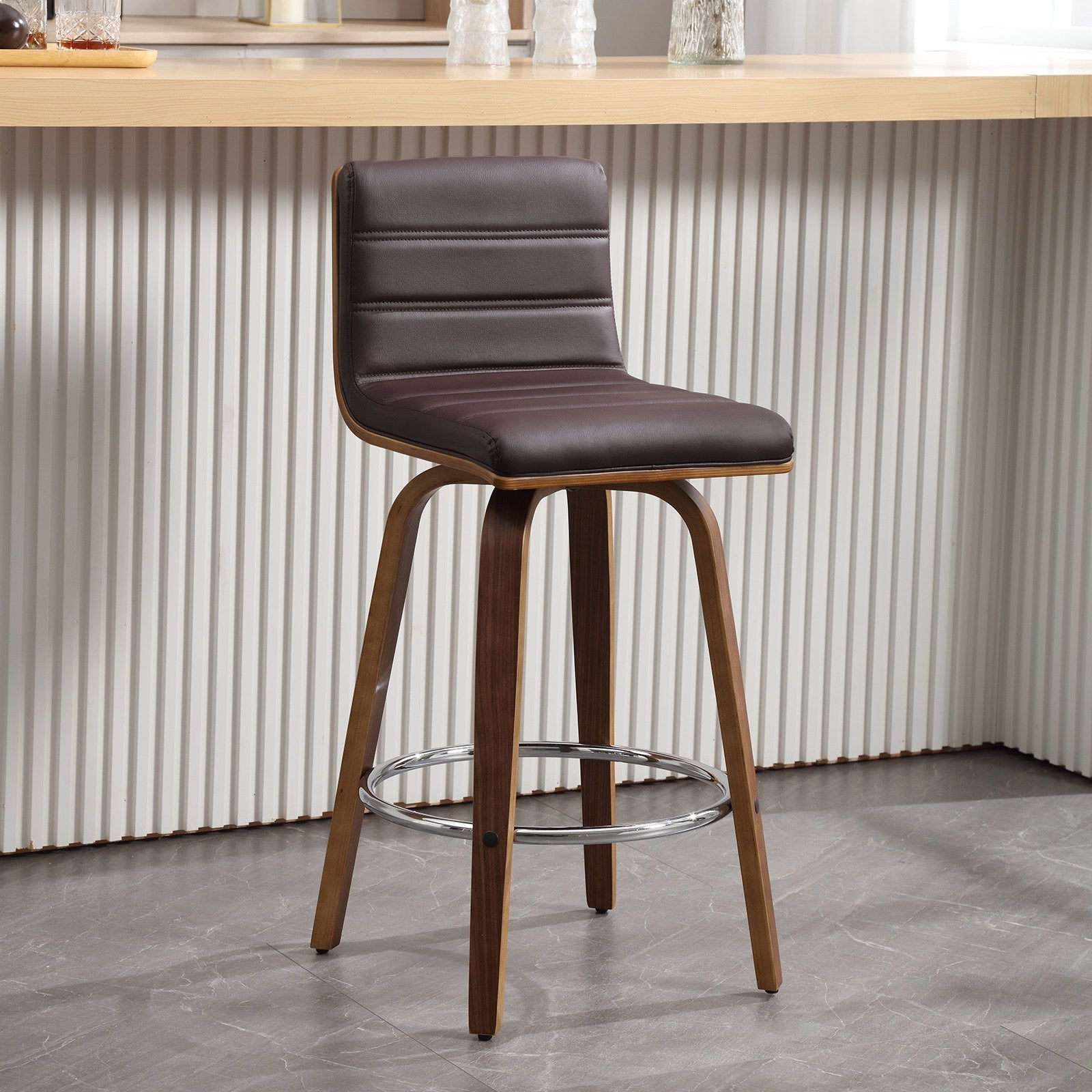 Tabourets de bar/comptoir pivotants en similicuir 26/29, lot de 2/3