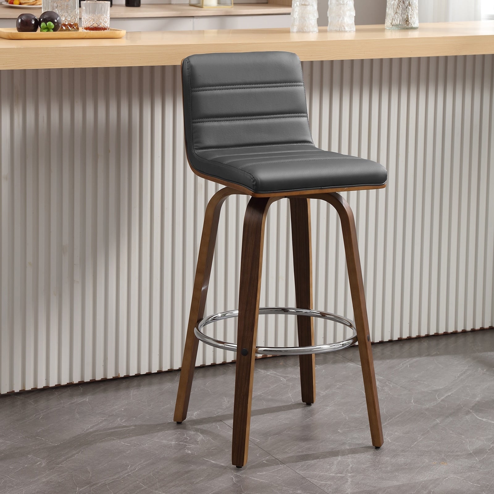 Tabourets de bar/comptoir pivotants en similicuir 26/29, lot de 2/3