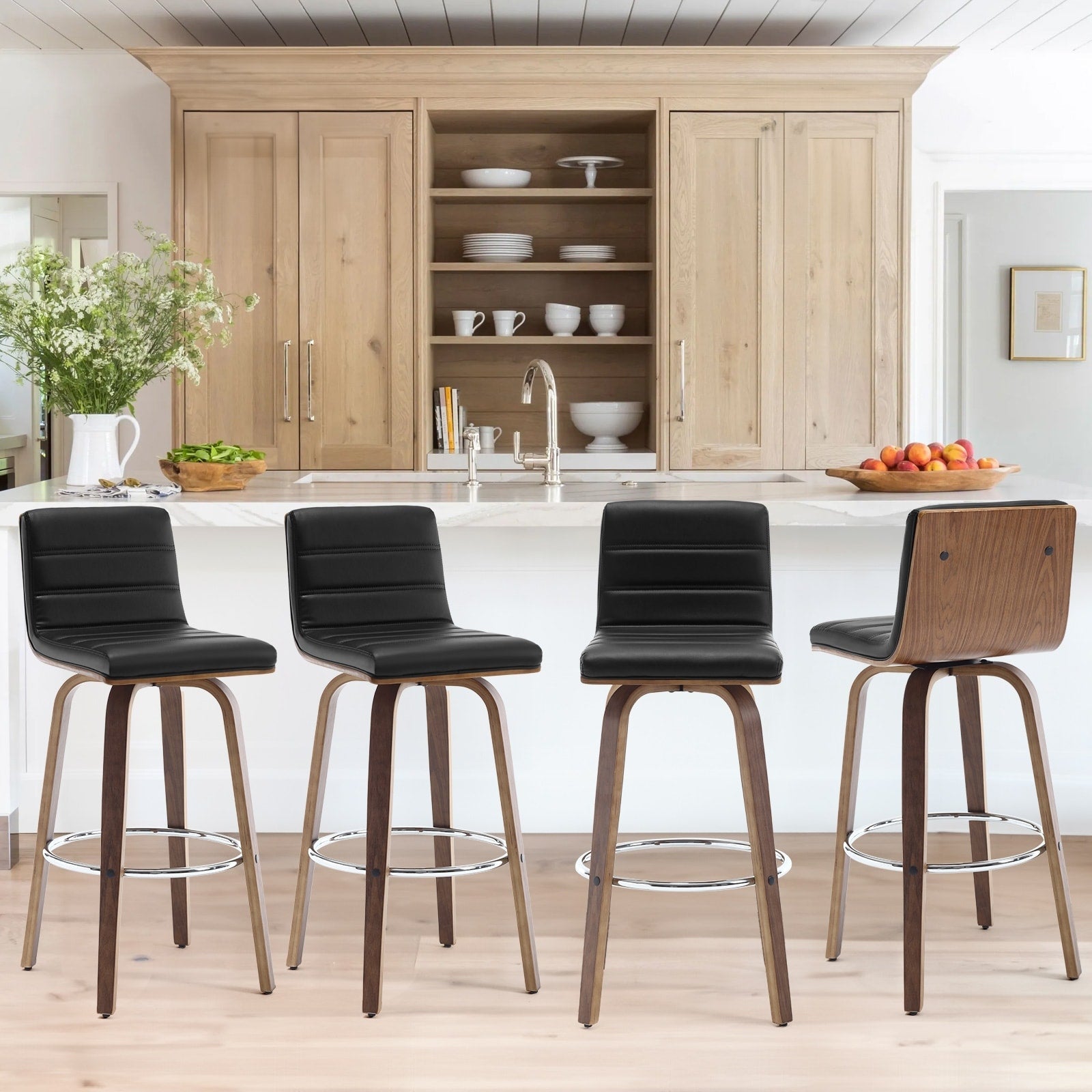 Tabourets de bar/comptoir pivotants en similicuir 26/29, lot de 2/3