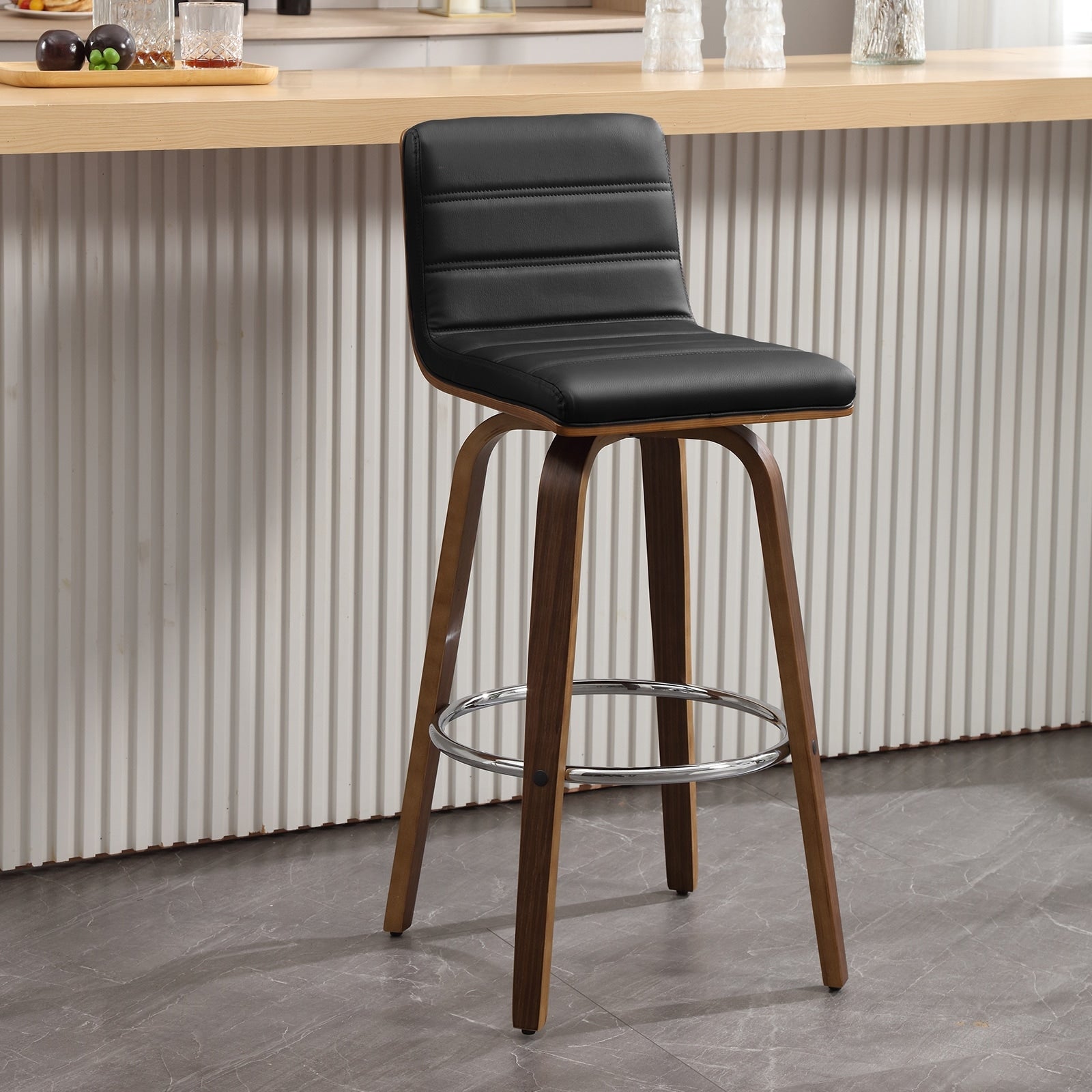Tabourets de bar/comptoir pivotants en similicuir 26/29, lot de 2/3