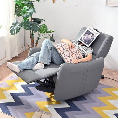 Fauteuil inclinable électrique en cuir PU avec port USB-C et capacité de charge de 150 kg