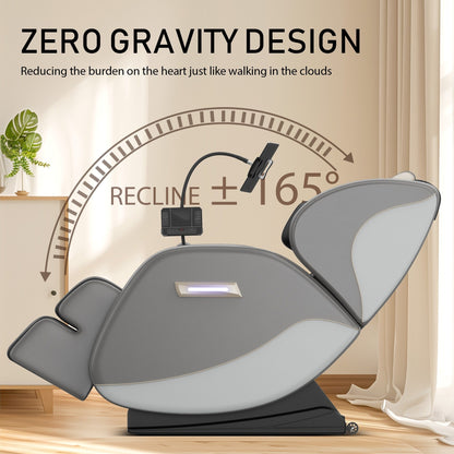 Fauteuil de massage zéro gravité en cuir PU avec rouleau pour les pieds et Bluetooth