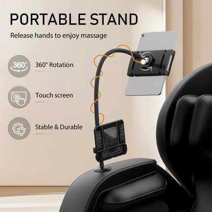 Fauteuil de massage zéro gravité en cuir PU avec rouleau pour les pieds et Bluetooth
