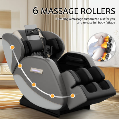 Fauteuil de massage zéro gravité en cuir PU avec rouleau pour les pieds et Bluetooth