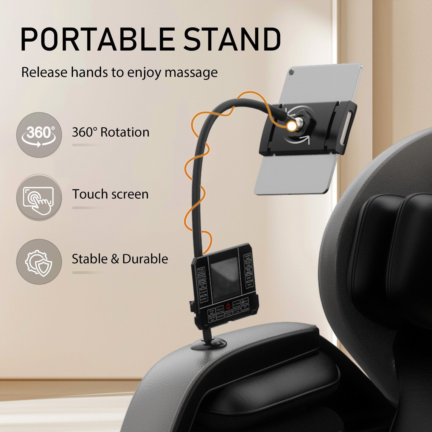 Fauteuil de massage zéro gravité en cuir PU avec rouleau pour les pieds et Bluetooth