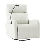 Fauteuil inclinable pivotant en polyuréthane avec rotation à 270°, inclinaison électrique de 95 à 160° et deux ports USB - Capacité de 150 kg