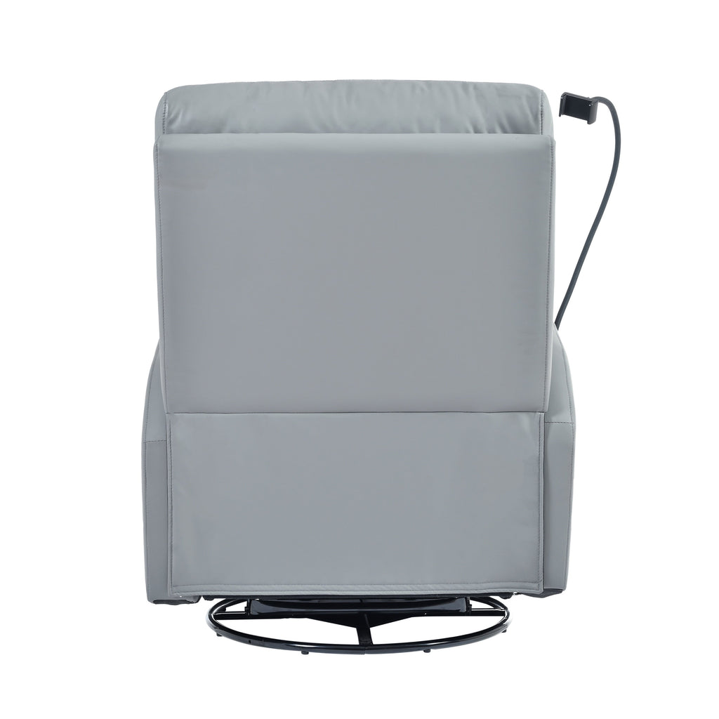 Fauteuil inclinable pivotant en polyuréthane avec rotation à 270°, inclinaison électrique de 95 à 160° et deux ports USB - Capacité de 150 kg