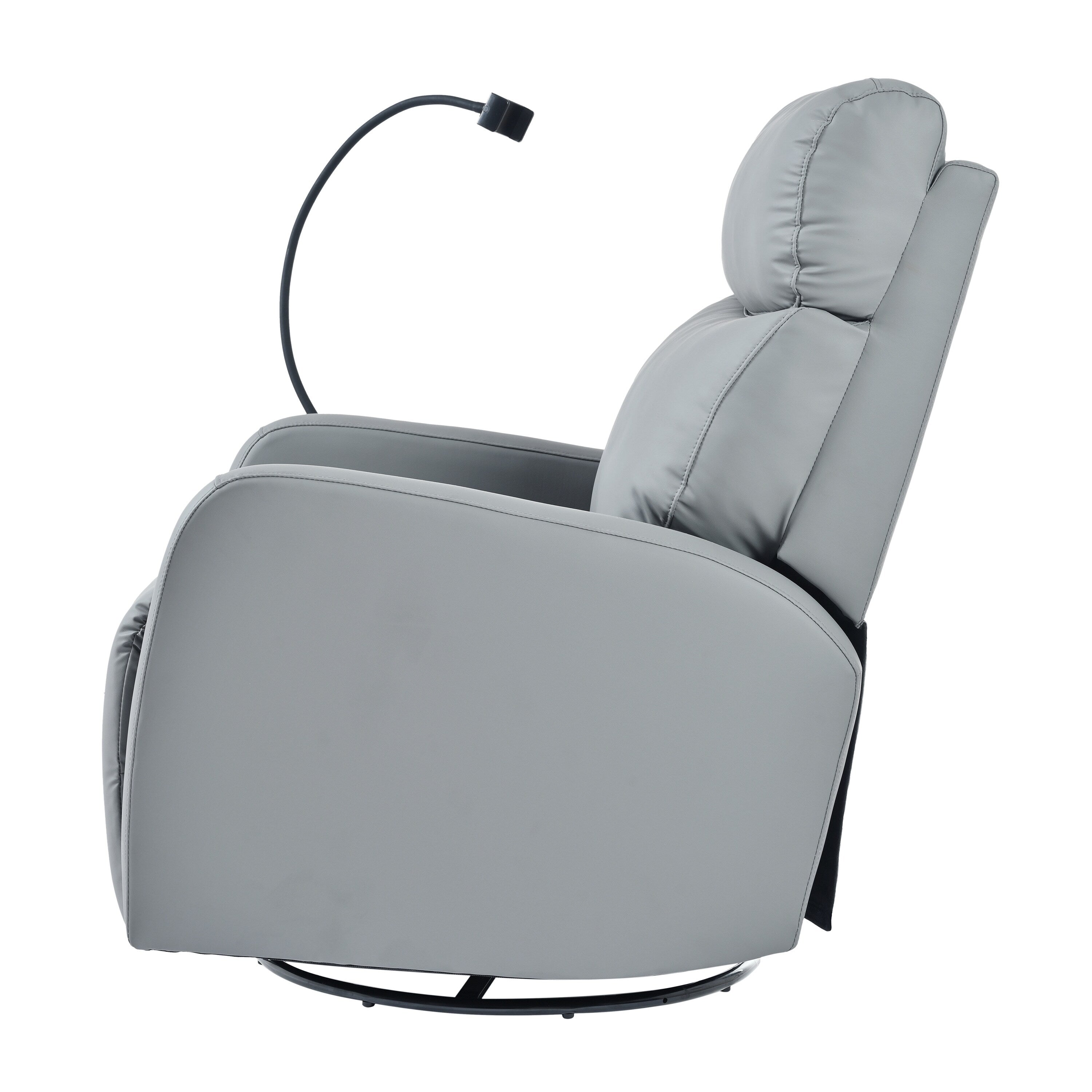 Fauteuil inclinable pivotant en polyuréthane avec rotation à 270°, inclinaison électrique de 95 à 160° et deux ports USB - Capacité de 150 kg