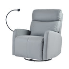 Fauteuil inclinable pivotant en polyuréthane avec rotation à 270°, inclinaison électrique de 95 à 160° et deux ports USB - Capacité de 150 kg