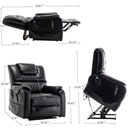 Fauteuil inclinable en PU avec réglage de position infini à 180°, télécommande et assemblage sans outil