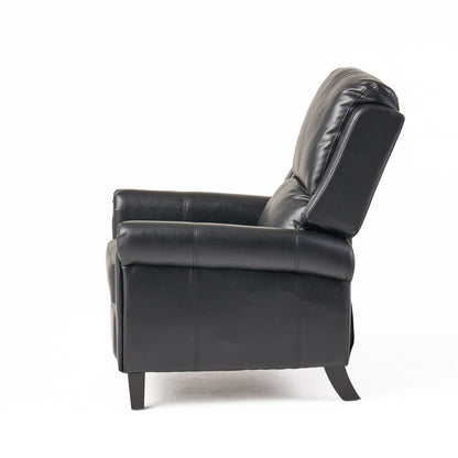 Fauteuil inclinable en polyuréthane avec inclinaison manuelle à 2 positions - Design capitonné contemporain, cadre en bois et rembourrage en mousse épaisse