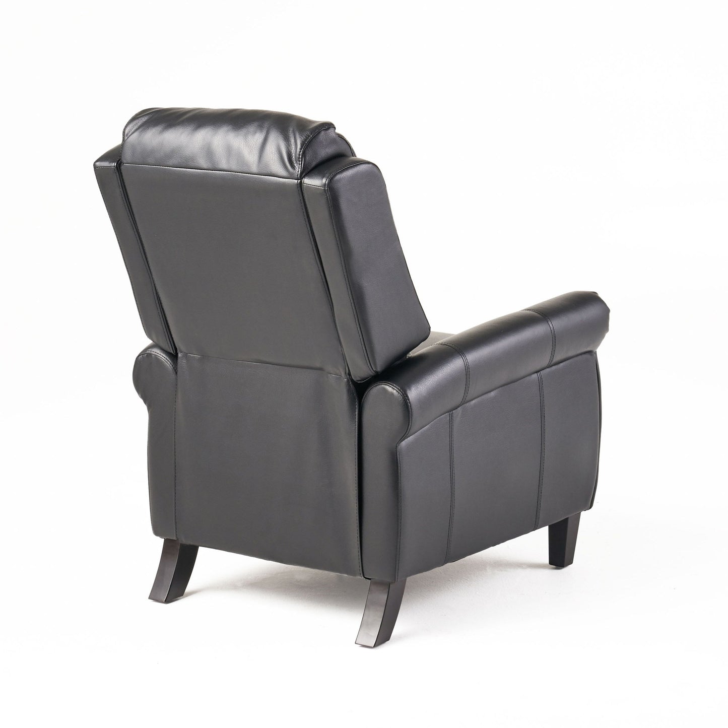 Fauteuil inclinable en polyuréthane avec inclinaison manuelle à 2 positions - Design capitonné contemporain, cadre en bois et rembourrage en mousse épaisse