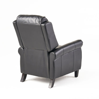 Fauteuil inclinable en polyuréthane avec inclinaison manuelle à 2 positions - Design capitonné contemporain, cadre en bois et rembourrage en mousse épaisse