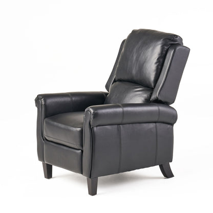 Fauteuil inclinable en polyuréthane avec inclinaison manuelle à 2 positions - Design capitonné contemporain, cadre en bois et rembourrage en mousse épaisse