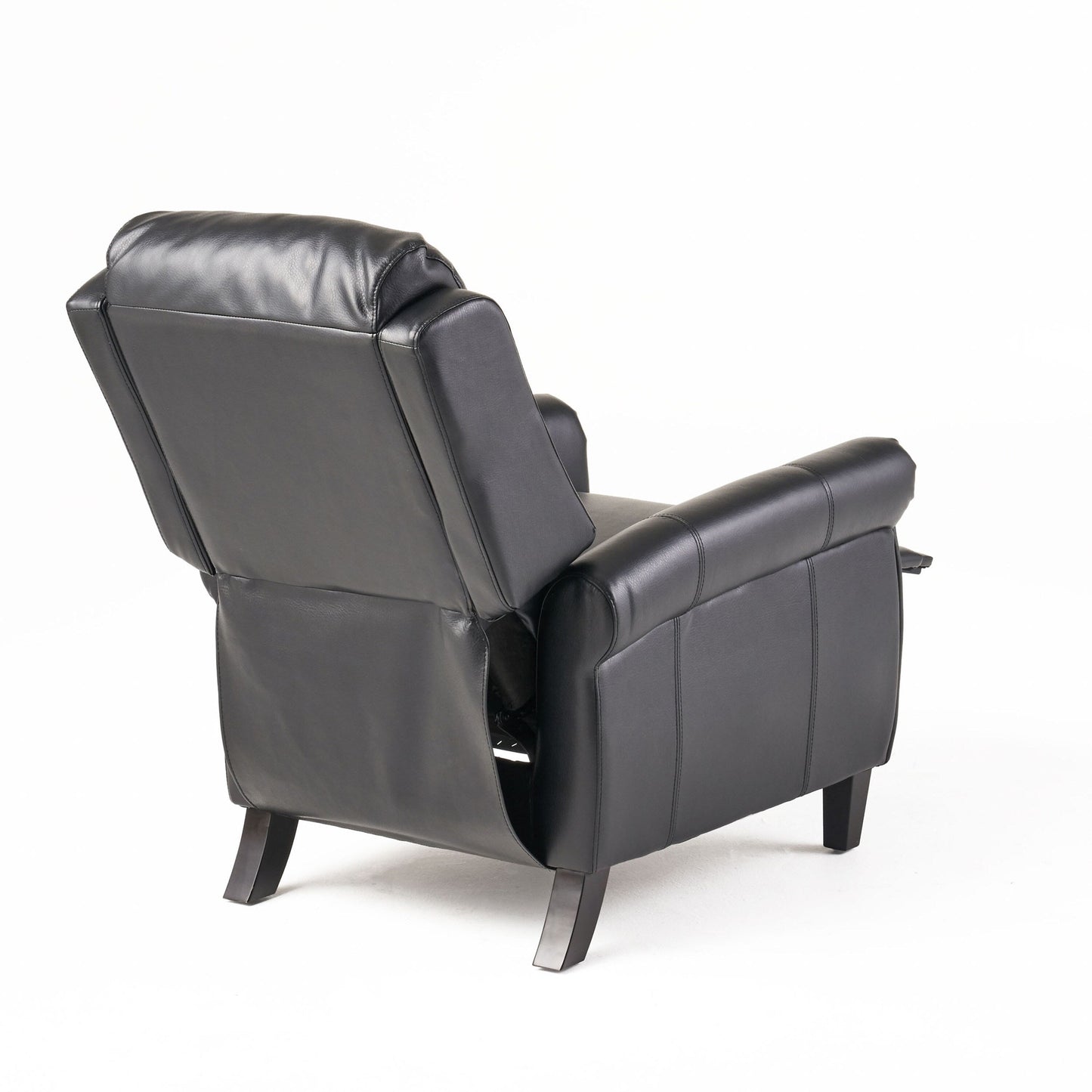 Fauteuil inclinable en polyuréthane avec inclinaison manuelle à 2 positions - Design capitonné contemporain, cadre en bois et rembourrage en mousse épaisse